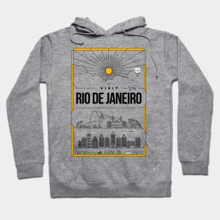 Rio de Janeiro Minimal Lineal Poster Hoodie